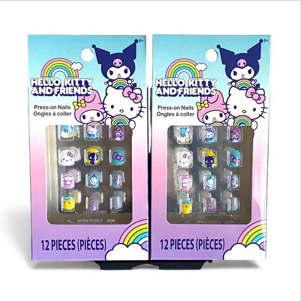 5/$25 Hello Kitty and Friends 2 boxes press on Nails  Blue and Pink white NWT